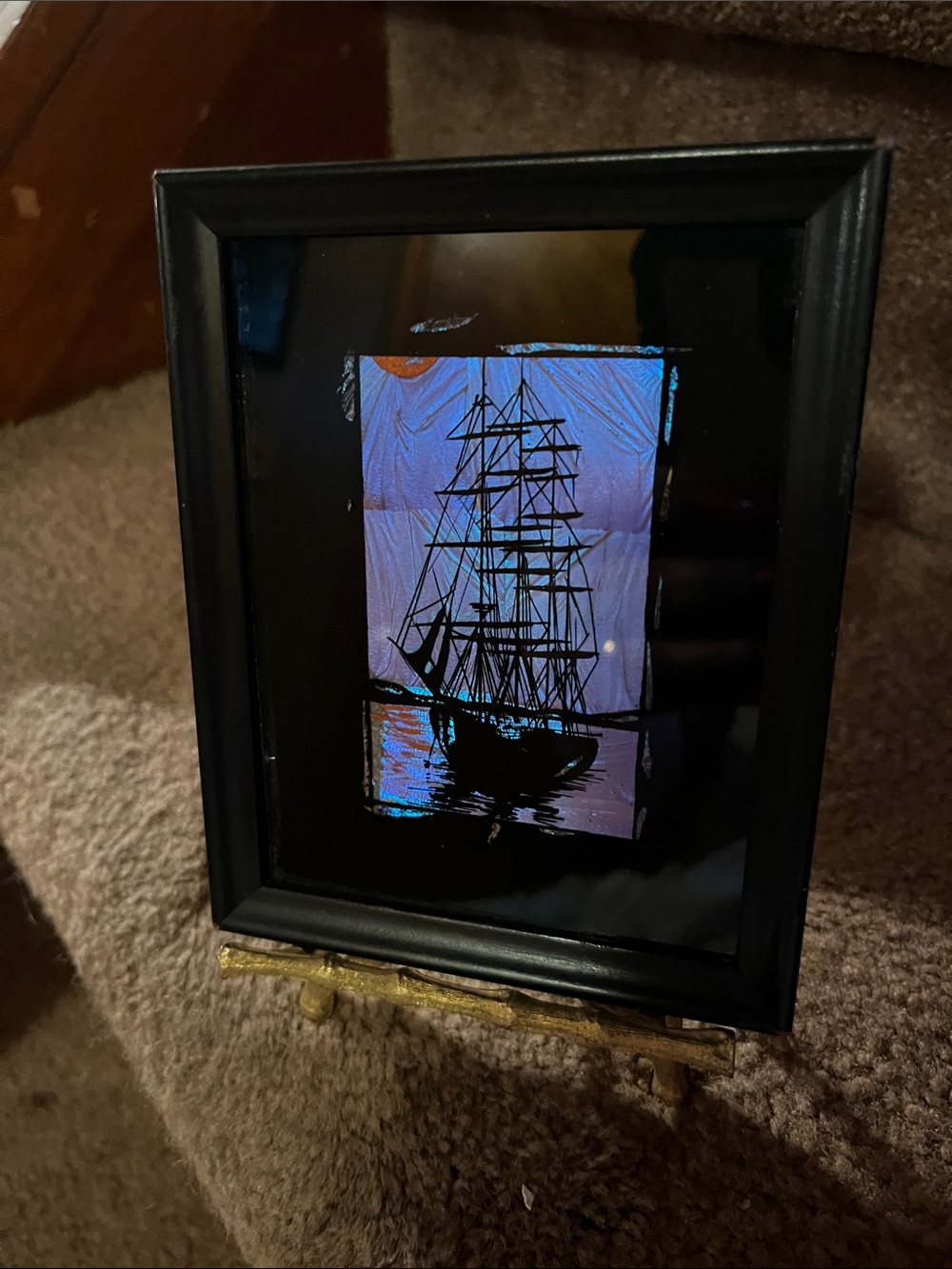 Black Framed Ship Silhouette Wall Art - Nautical Accent antique butterfly wings